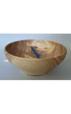 White ash and blue epoxy bowl